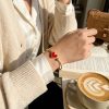 bracelet jonc cœur rouge