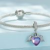 charm avec cœur violet pour bracelet