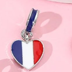 charm cœur drapeau de France