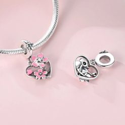 charm cœur fleuri