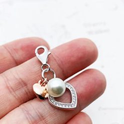charm cœur ouvert perlé