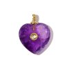 charm cœur pierre violet
