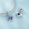 charm cœur violet pour bracelet