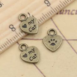 charm en cœur patte de chat