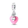 charm en cœur rose