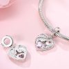 charm pendentif cœur mère et fille