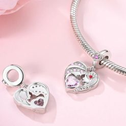 charm pendentif cœur mère et fille