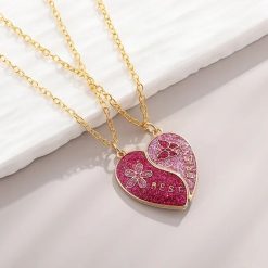 collier avec cœur best friends