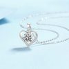 collier avec cœur or blanc