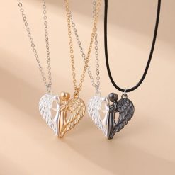 collier cœur aimanté