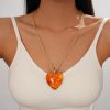 collier cœur ambre