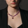 collier cœur améthyste