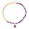 collier cœur avec améthyste