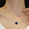 collier cœur bleu