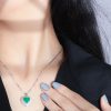 collier cœur émeraude