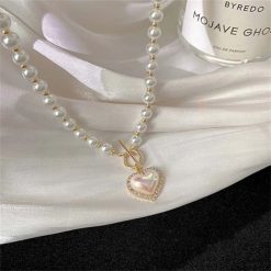 collier cœur en perles