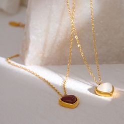 collier cœur en pierre