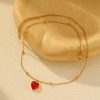 collier cœur en rouge