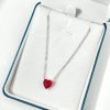 collier cœur en rubis