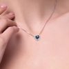 collier cœur en saphir