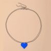 collier cœur lego bleu