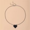 collier cœur lego noir