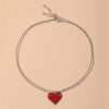 collier cœur lego rouge