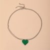 collier cœur lego vert
