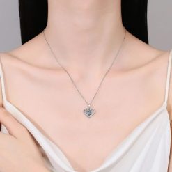 collier cœur or blanc