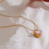 collier cœur rose