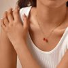 collier cœur rouge