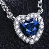 collier cœur saphir