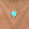 collier cœur turquoise
