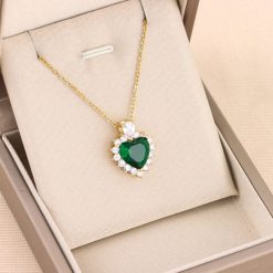 collier cœur vert