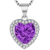 collier en cœur violet
