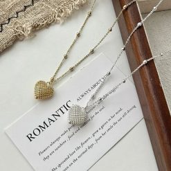 collier long cœur