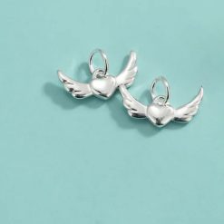 pendentif avec cœur aile d'ange