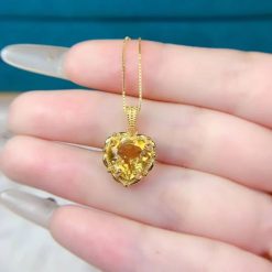 pendentif avec cœur en or jaune