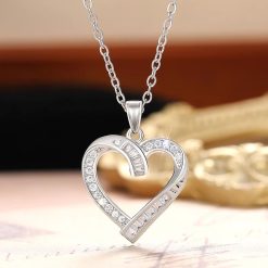 pendentif avec cœur or blanc