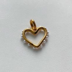 pendentif avec cœur perlé