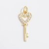pendentif charm clé et cœur