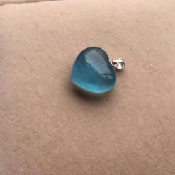 pendentif cœur aigue marine