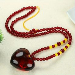 pendentif cœur ambre