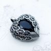pendentif cœur argenté en noir