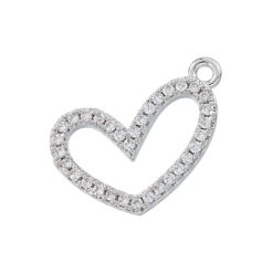 pendentif cœur argenté penché