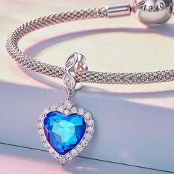 pendentif cœur bleu