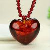 pendentif cœur en ambre