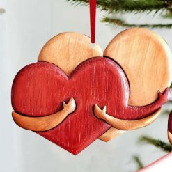 pendentif cœur en bois