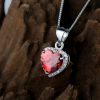 pendentif cœur en rouge