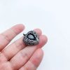 pendentif cœur noir en argent